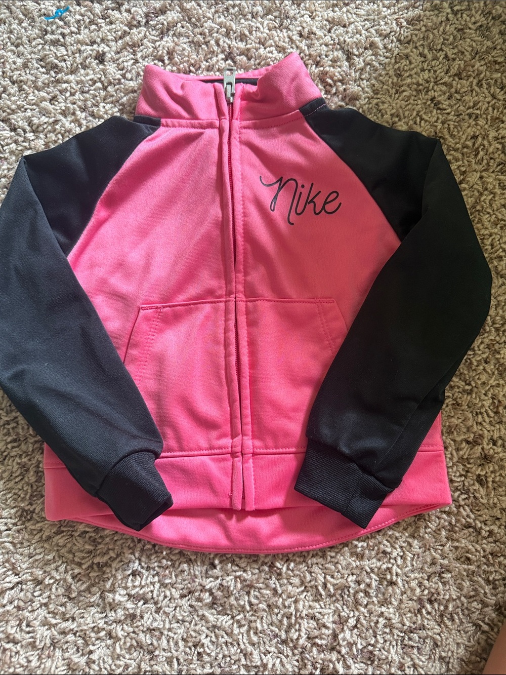 Nike Pink and Black Kids' Full-Zip Hoodie